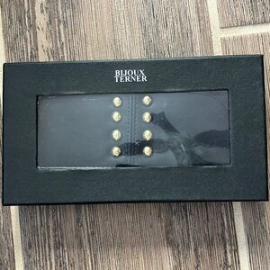 BIJOUX TERNER Ladies Black Wallet with Gold Studs New In Box